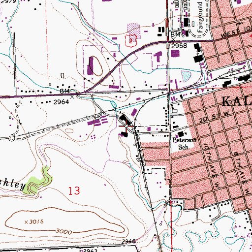 Topographic Map of Somers Junction (historical), MT