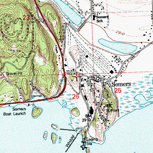 Topographic Map of Somers (historical), MT