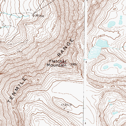 Topographic Map of Fletcher Mountain, CO