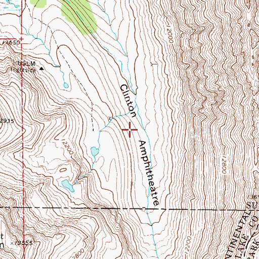 Topographic Map of Clinton Amphitheatre, CO