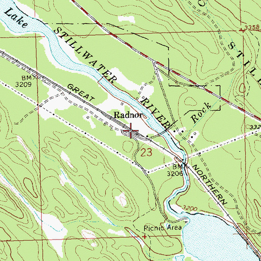 Topographic Map of Radnor, MT