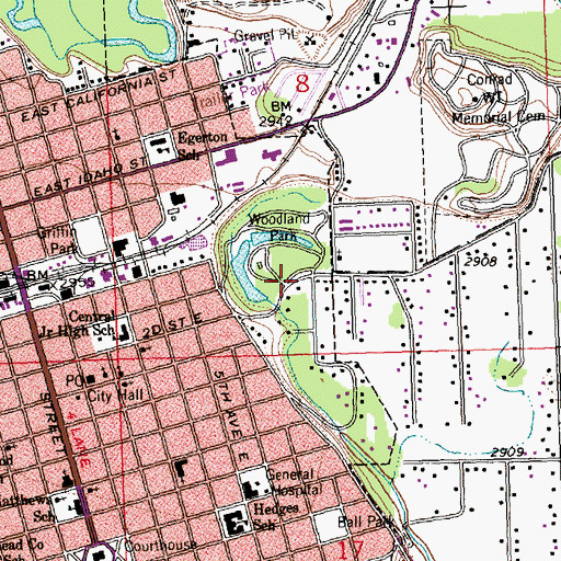 Topographic Map of Kalispell Montessori Center, MT