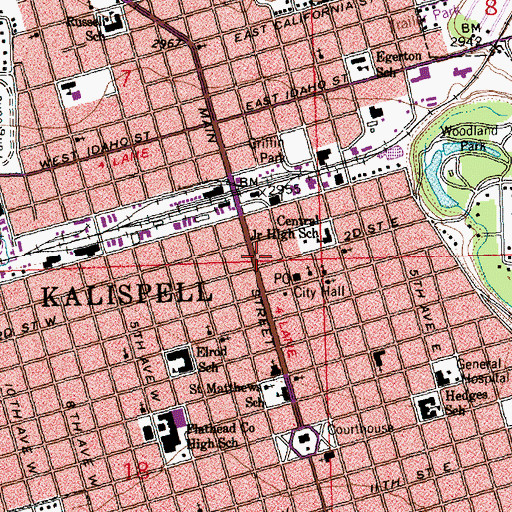 Topographic Map of Rocky Mountain School of Music, MT