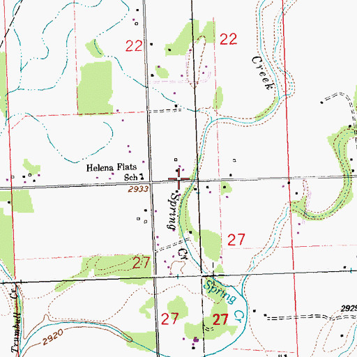 Topographic Map of Valley Adventist School, MT