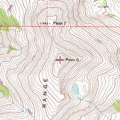 Topographic Map of Peak Eight, CO