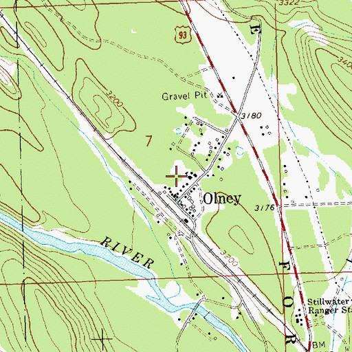 Topographic Map of Olney Elementary School, MT
