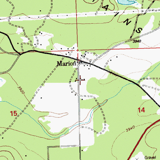 Topographic Map of Marion School, MT