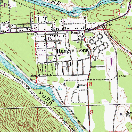 Topographic Map of Canyon Community School, MT