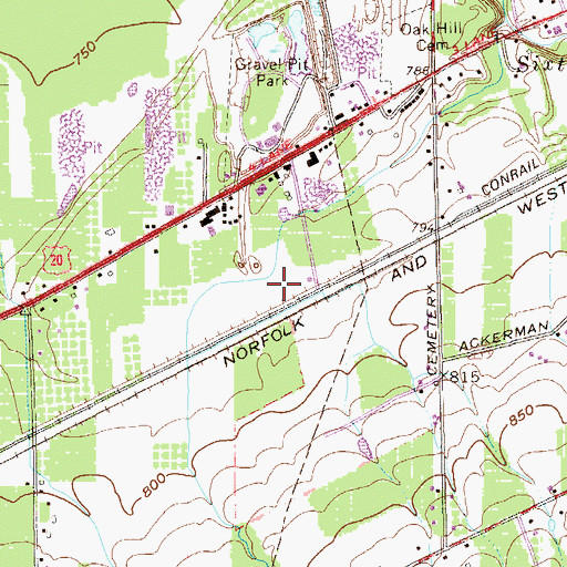 Topographic Map of WRKT-FM 101, PA