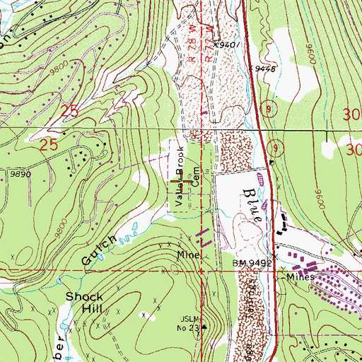 Topographic Map of Valley Brook Cemetery, CO