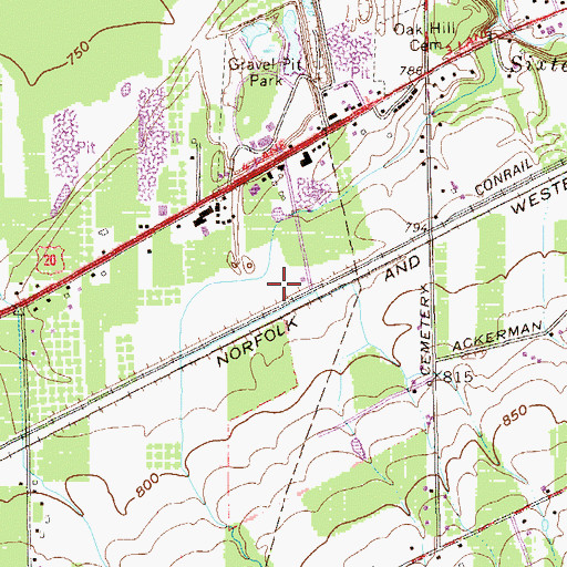 Topographic Map of WRTS-FM 104, PA