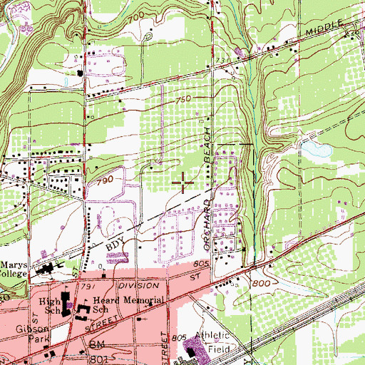 Topographic Map of North East Middle School, PA