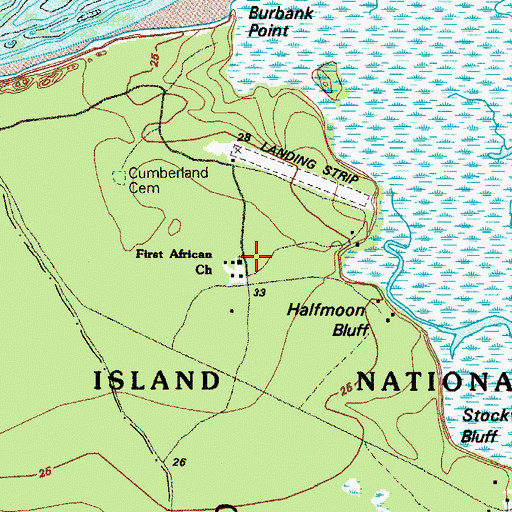 Topographic Map of First African Church, GA