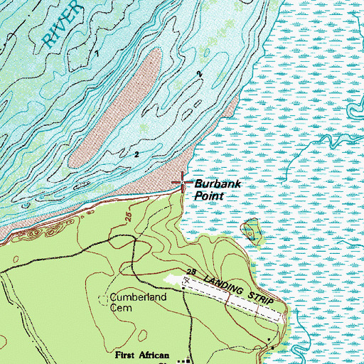 Topographic Map of Burbank Point, GA