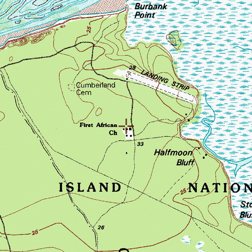Topographic Map of First African Baptist Church, GA