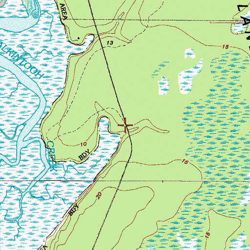 Topographic Map of Red Bridge (historical), GA