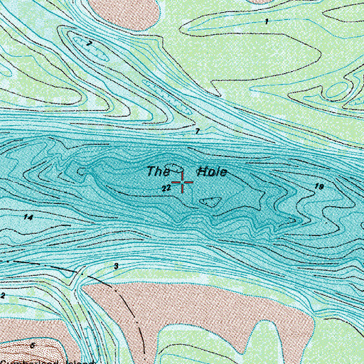 Topographic Map of The Hole, GA