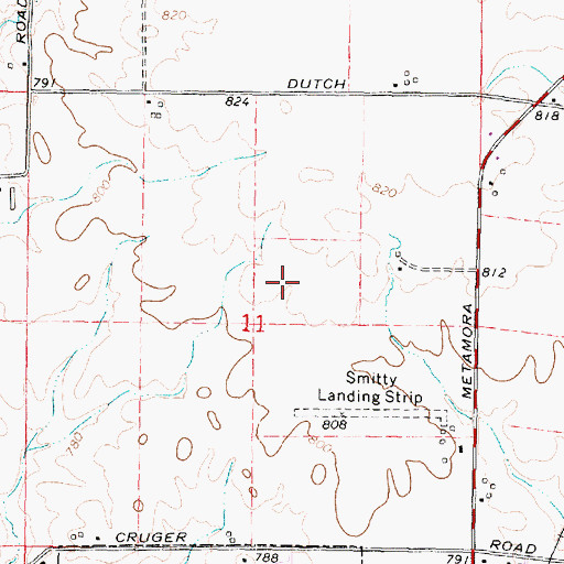 Topographic Map of Bowen Lake, IL