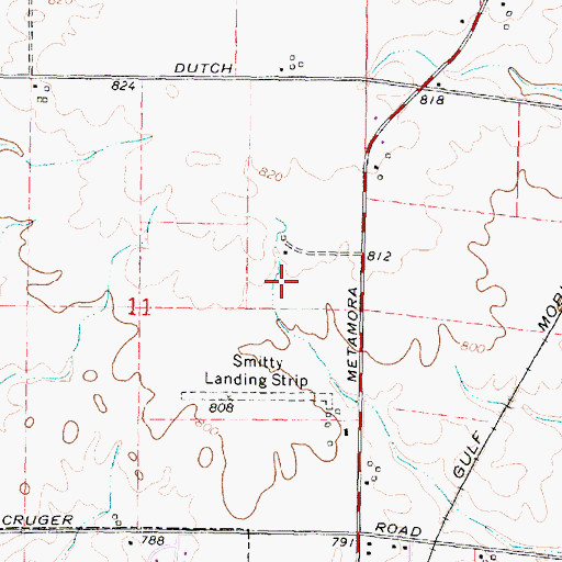 Topographic Map of Bowen Lake Park, IL