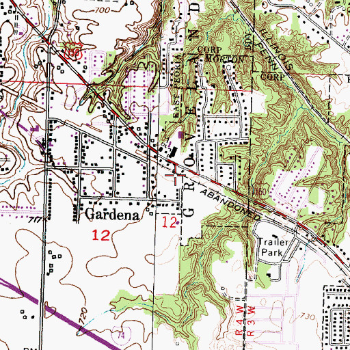 Topographic Map of Bunnell Park, IL