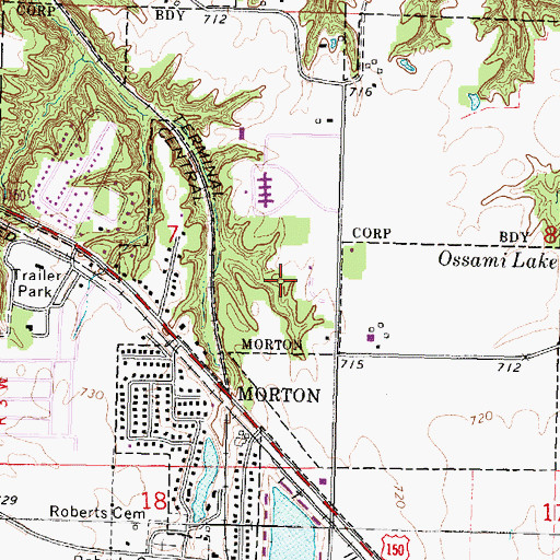 Topographic Map of Westwood Park, IL