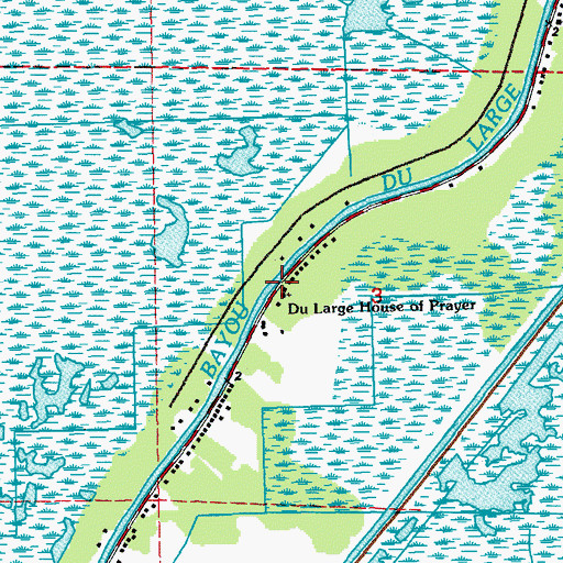 Topographic Map of Du Large House of Prayer, LA