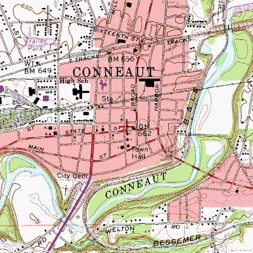 Topographic Map of Free Methodist Church, OH