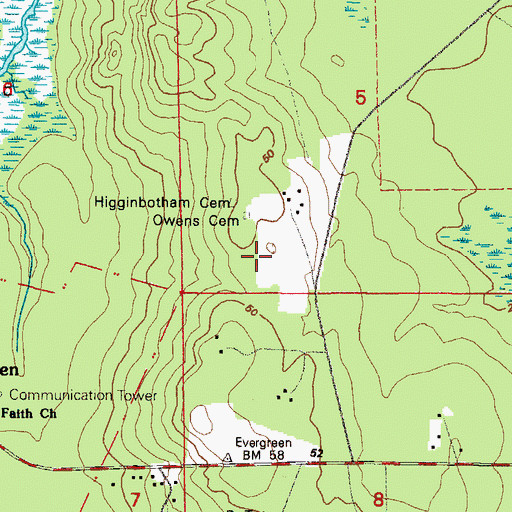 Topographic Map of Owens Cemetery, FL