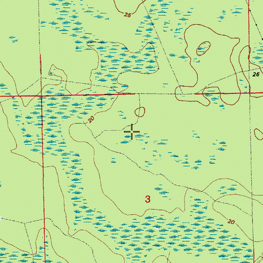 Topographic Map of Wildes Cemetery, FL