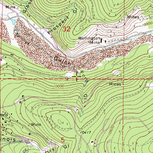 Topographic Map of Ford Gulch, CO