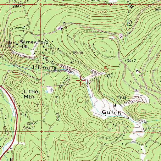 Topographic Map of Dry Gulch, CO