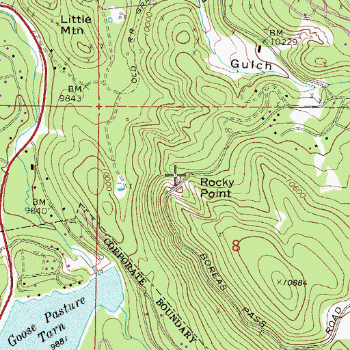 Topographic Map of Rocky Point, CO
