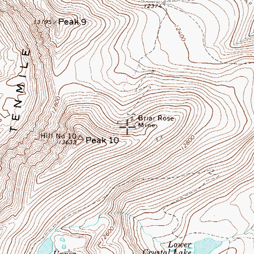 Topographic Map of Briar Rose Mine, CO