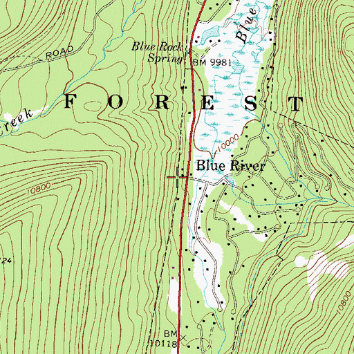 Topographic Map of Blue River, CO