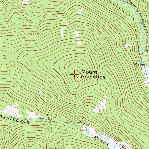 Topographic Map of Mount Argentine, CO