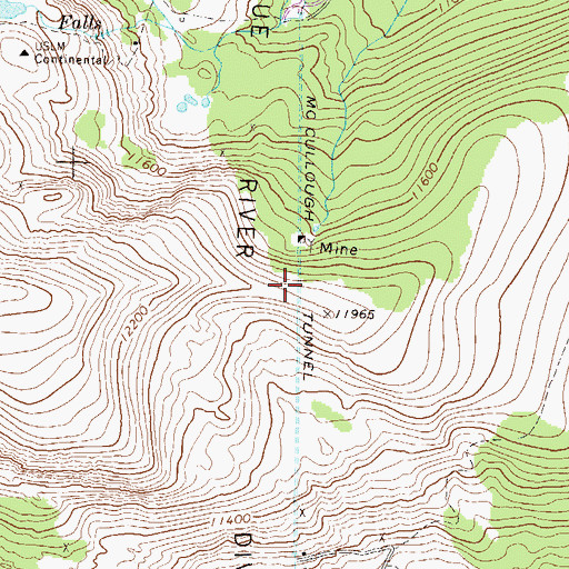 Topographic Map of McCullough Tunnel, CO