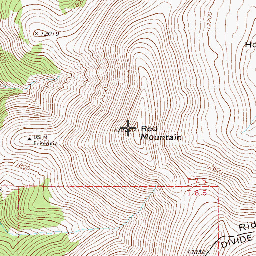 Topographic Map of Red Mountain, CO