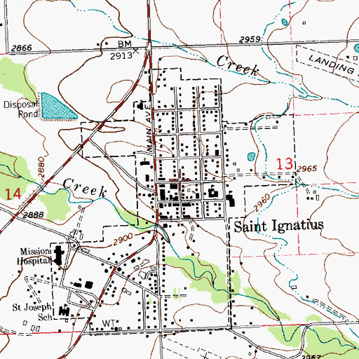 Topographic Map of Four Winds Historical Village, MT