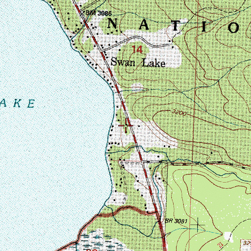 Topographic Map of Swan Lake Volunteer Fire Department, MT
