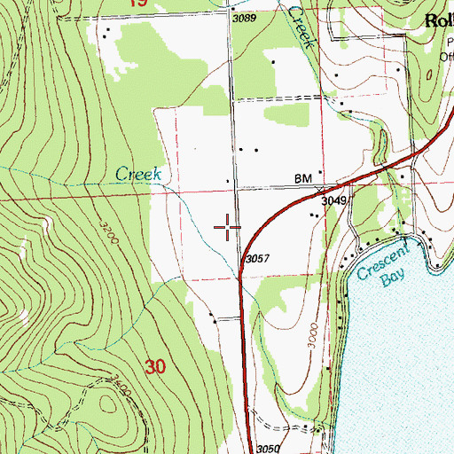 Topographic Map of Rollins Volunteer Fire Department, MT