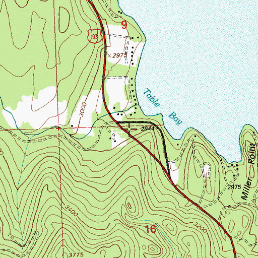 Topographic Map of Table Bay (historical), MT