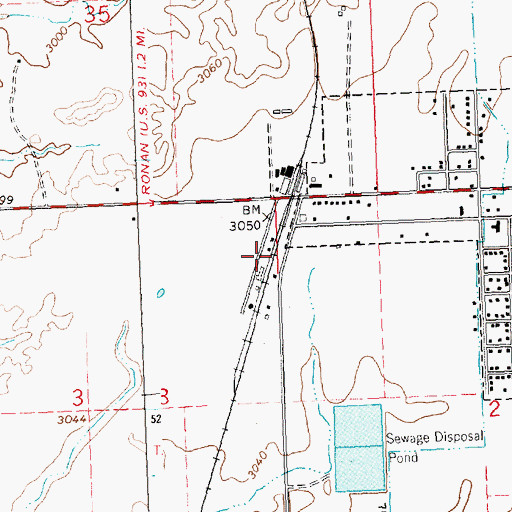 Topographic Map of Ronan, MT