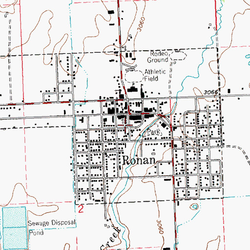 Topographic Map of Ronan Post Office, MT