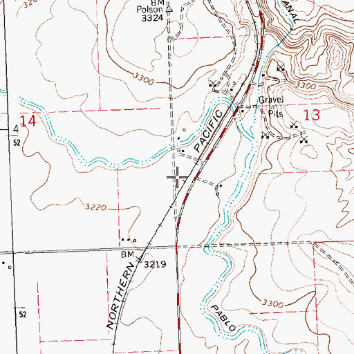 Topographic Map of Reclamation (historical), MT