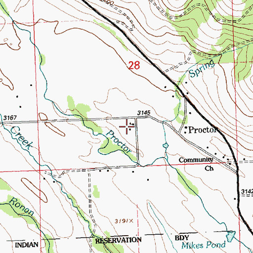Topographic Map of Proctor School (historical), MT