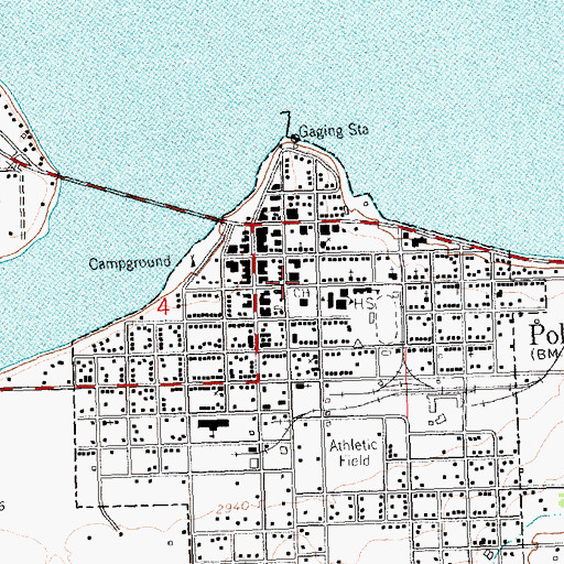 Topographic Map of Polson Post Office, MT