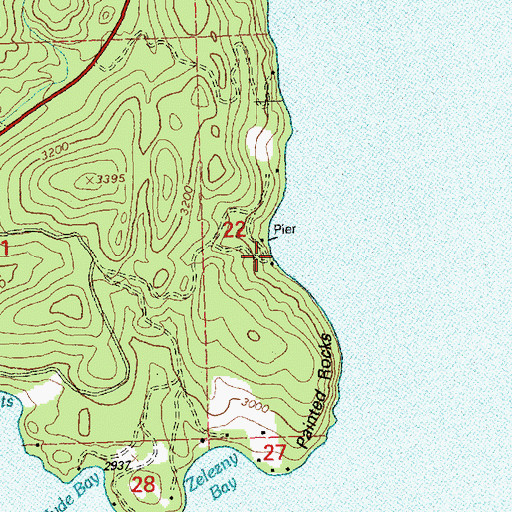 Topographic Map of Painted Rocks (historical), MT