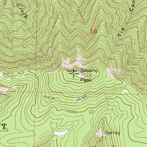 Topographic Map of Sloane Peak, CO
