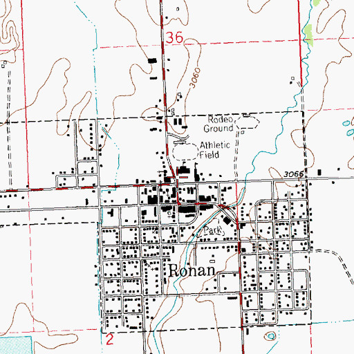 Topographic Map of Ronan Middle School, MT