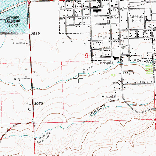 Topographic Map of Polson Middle School, MT